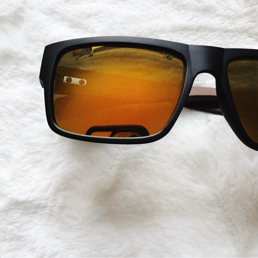 Juna Orange & Dark Wood Sunglasses - Picture 3 of 11